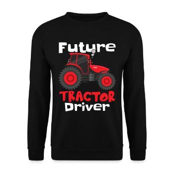 Künftiger Traktorfahrer - Unisex Pullover - Schwarz - Vorne - Alina (178cm) & Michal (187cm)