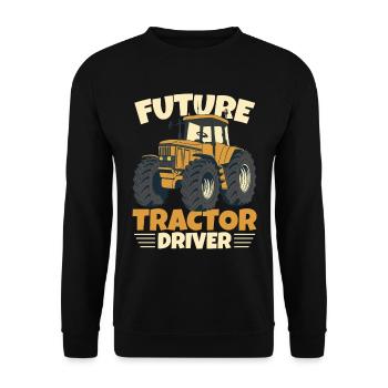Künftiger Traktorfahrer - Unisex Pullover - Schwarz - Vorne - Alina (178cm) & Michal (187cm)