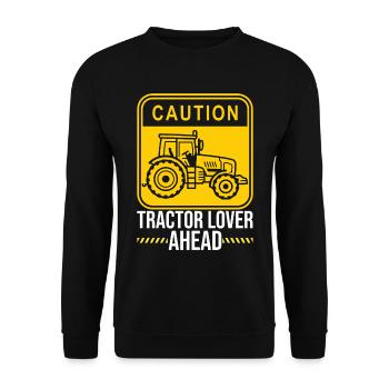 Tractor Lover Ahead - Unisex Sweatshirt - black - Front - Alina (178cm) & Michal (187cm)