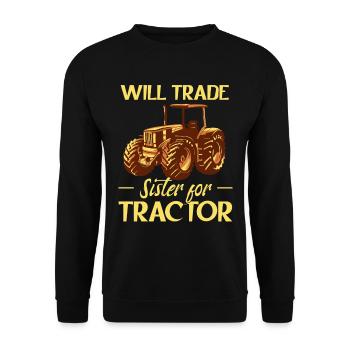 Échangera sa sœur contre un tracteur - Sweat-shirt Unisexe - noir - Devant - Alina (178cm) & Michal (187cm)