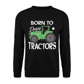 Lustige Kinder Bauernhof Traktor - Unisex Pullover - Schwarz - Vorne - Alina (178cm) & Michal (187cm)