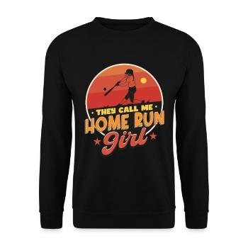 Home Run Girl - Unisex Sweatshirt - black - Front - Alina (178cm) & Michal (187cm)