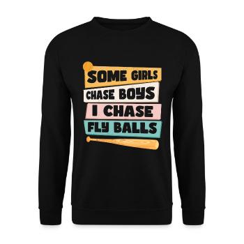 Funny Softball Girl Humor - Unisex Sweatshirt - black - Front - Alina (178cm) & Michal (187cm)