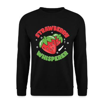 Erdbeer-Flüsterer - Unisex Pullover - Schwarz - Vorne - Alina (178cm) & Michal (187cm)