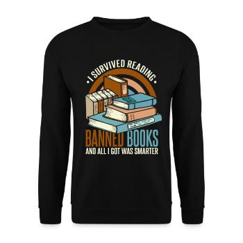 J’ai survécu à la lecture de livres interdits - Sweat-shirt Unisexe - noir - Devant - Alina (178cm) & Michal (187cm)