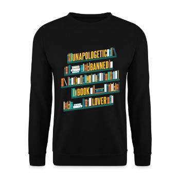 Unapologetic Banned Book Lover - Unisex Sweatshirt - black - Front - Alina (178cm) & Michal (187cm)