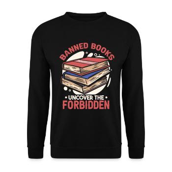 Banned Books Uncover The Forbidden - Unisex Sweatshirt - black - Front - Alina (178cm) & Michal (187cm)