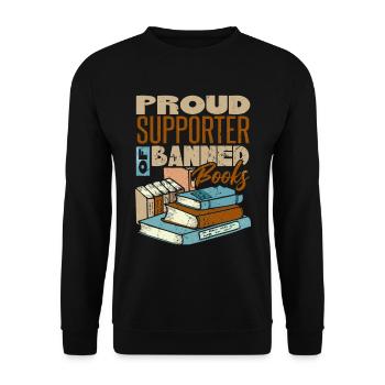 Proud Supporter Of Banned Books - Unisex Sweatshirt - black - Front - Alina (178cm) & Michal (187cm)