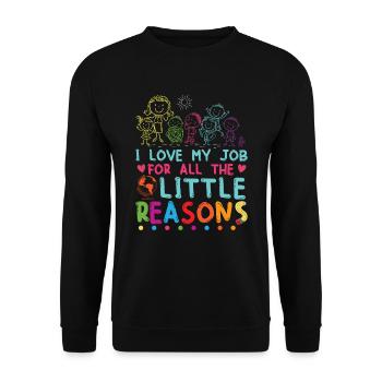 I Love My Job For All The Little Reasons - Unisex Sweatshirt - black - Front - Alina (178cm) & Michal (187cm)