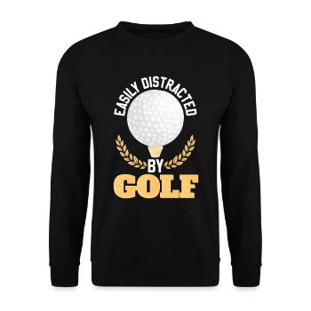 Easily Distracted By Golf - Unisex Sweatshirt - black - Front - Alina (178cm) & Michal (187cm)