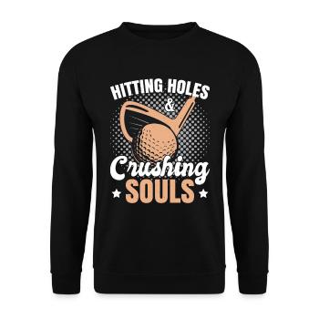 Hitting Holes & Crushing Souls Golf - Unisex Sweatshirt - black - Front - Alina (178cm) & Michal (187cm)