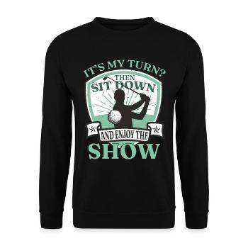 Funny Golf Humor Golf Player - Unisex Sweatshirt - black - Front - Alina (178cm) & Michal (187cm)