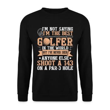 Funny Golf Player Golfing - Unisex Sweatshirt - black - Front - Alina (178cm) & Michal (187cm)