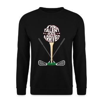 The Talent Has Arrived | Father's Day Golf Dad - Unisex Sweatshirt - black - Front - Alina (178cm) & Michal (187cm)