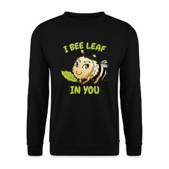 I Bee Leaf In You - Unisex Sweatshirt - black - Front - Alina (178cm) & Michal (187cm)