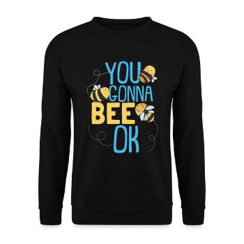 Kids Bee Costume Honey Bumblebee - Unisex Sweatshirt - black - Front - Alina (178cm) & Michal (187cm)