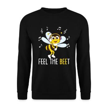 Bee With Headphone Design Hobeybee - Unisex Sweatshirt - black - Front - Alina (178cm) & Michal (187cm)