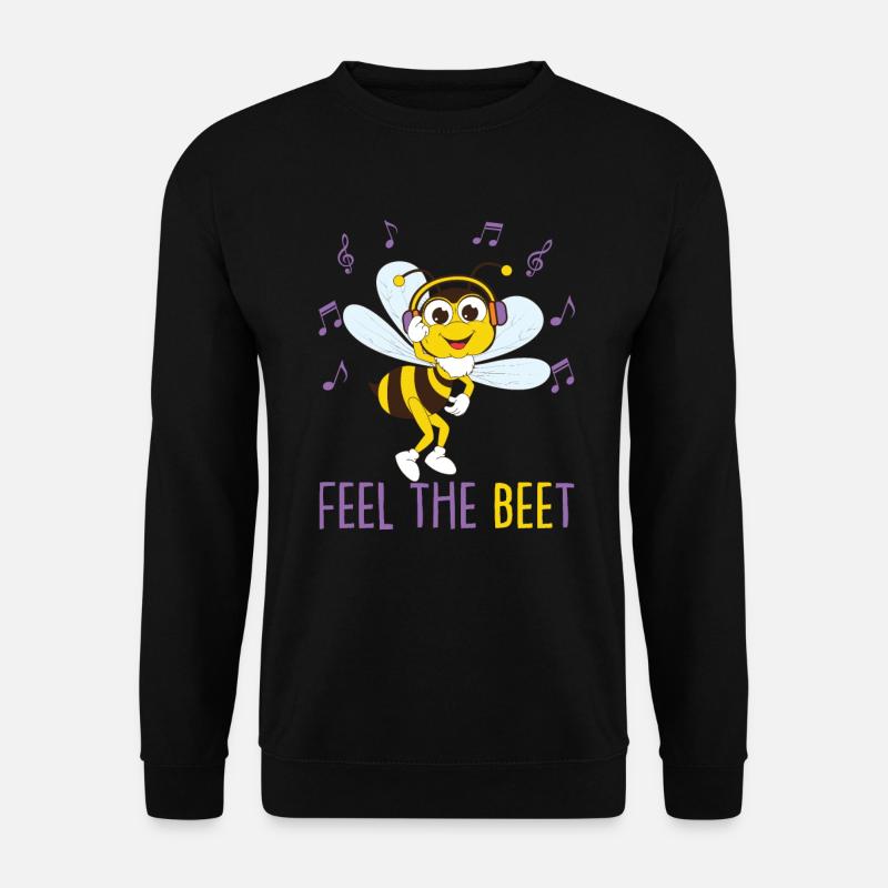 Niedliche Biene Musik hören - Unisex Pullover - Schwarz