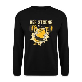 Bee Strong Gym Honeybee Bumblebee - Unisex Sweatshirt - black - Front - Alina (178cm) & Michal (187cm)