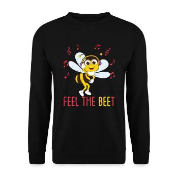 Funny Music Bee Music Lover Honeybee Bumblebee - Unisex Sweatshirt - black - Front - Alina (178cm) & Michal (187cm)