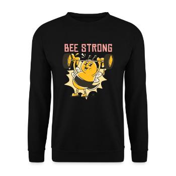 Bee Strong - Unisex Sweatshirt - black - Front - Alina (178cm) & Michal (187cm)