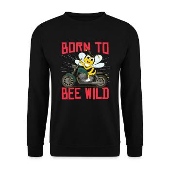 Born To Bee Wild - Unisex Sweatshirt - black - Front - Alina (178cm) & Michal (187cm)