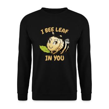 Bee Pun Lover Honeybee - Unisex Sweatshirt - black - Front - Alina (178cm) & Michal (187cm)