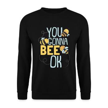 You Gonna Bee Ok | Honeybee Cute Bumblebee - Unisex Sweatshirt - black - Front - Alina (178cm) & Michal (187cm)