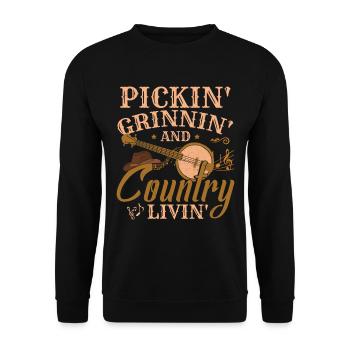Country-Musik - Unisex Pullover - Schwarz - Vorne - Alina (178cm) & Michal (187cm)