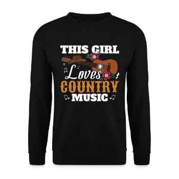 Dieses Mädchen liebt Country-Musik - Unisex Pullover - Schwarz - Vorne - Alina (178cm) & Michal (187cm)