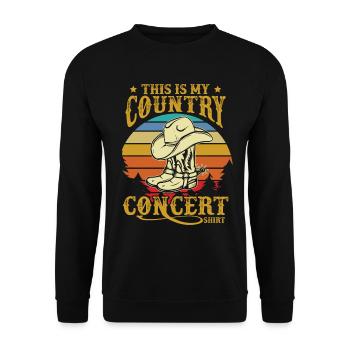 This Is My Country Concert Shirt - Unisex Sweatshirt - black - Front - Alina (178cm) & Michal (187cm)