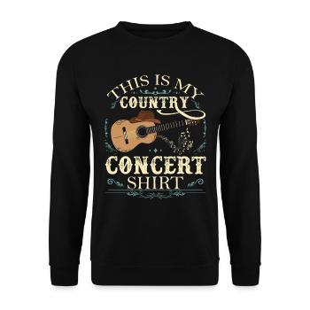 Country Concert Outfit Guitar - Unisex Sweatshirt - black - Front - Alina (178cm) & Michal (187cm)