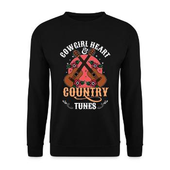 Liebhaber der Country-Musik - Unisex Pullover - Schwarz - Vorne - Alina (178cm) & Michal (187cm)
