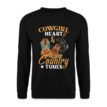 Country-Melodien - Unisex Pullover - Schwarz - Vorne - Alina (178cm) & Michal (187cm)