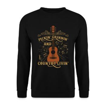 Country-Musik - Unisex Pullover - Schwarz - Vorne - Alina (178cm) & Michal (187cm)