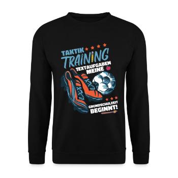 Schoolchild Primary School Football Enrollment - Unisex Sweatshirt - black - Front - Alina (178cm) & Michal (187cm)