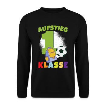 Aufstieg 1. Klasse - Unisex Pullover - Schwarz - Vorne - Alina (178cm) & Michal (187cm)