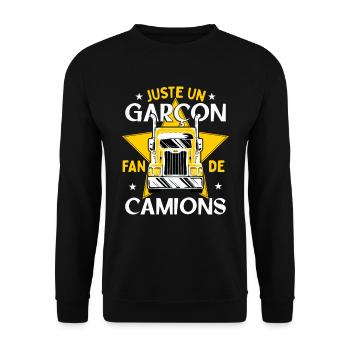 Enfant Camion Poids Lourd Cadeau - Sweat-shirt Unisexe - noir - Devant - Alina (178cm) & Michal (187cm)
