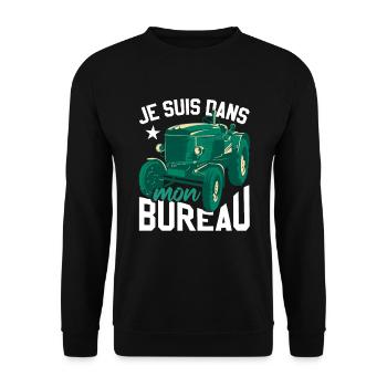 Je Suis Dans Mon Bureau - Sweat-shirt Unisexe - noir - Devant - Alina (178cm) & Michal (187cm)