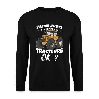 Fermier Humour Tracteur Agriculture - Sweat-shirt Unisexe - noir - Devant - Alina (178cm) & Michal (187cm)
