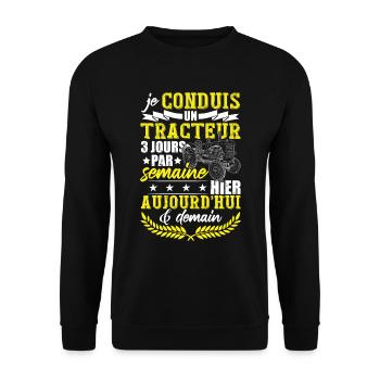 Fermier Paysan Tracteur Dicton Agriculture - Sweat-shirt Unisexe - noir - Devant - Alina (178cm) & Michal (187cm)