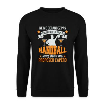 Apéro Handball Humour - Sweat-shirt Unisexe - noir - Devant - Alina (178cm) & Michal (187cm)