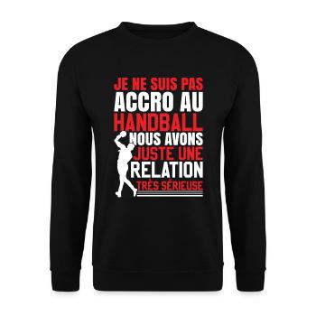 Handball Humour Amusant - Sweat-shirt Unisexe - noir - Devant - Alina (178cm) & Michal (187cm)