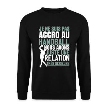 Joueur de handball - Sweat-shirt Unisexe - noir - Devant - Alina (178cm) & Michal (187cm)