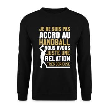 Coach Handball Drôle Entraîneur Hand - Sweat-shirt Unisexe - noir - Devant - Alina (178cm) & Michal (187cm)