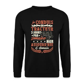 Fermier Cadeau Tracteur & Agriculture - Sweat-shirt Unisexe - noir - Devant - Alina (178cm) & Michal (187cm)