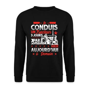 Conducteur Tracteur - Sweat-shirt Unisexe - noir - Devant - Alina (178cm) & Michal (187cm)