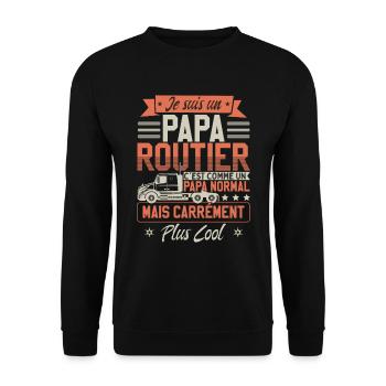 Papa Routier - Sweat-shirt Unisexe - noir - Devant - Alina (178cm) & Michal (187cm)