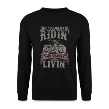 Biker Design Motorcycle - Unisex Sweatshirt - black - Front - Alina (178cm) & Michal (187cm)