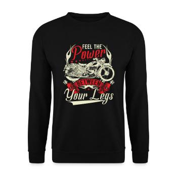 Sentez la puissance entre vos jambes - Sweat-shirt Unisexe - noir - Devant - Alina (178cm) & Michal (187cm)